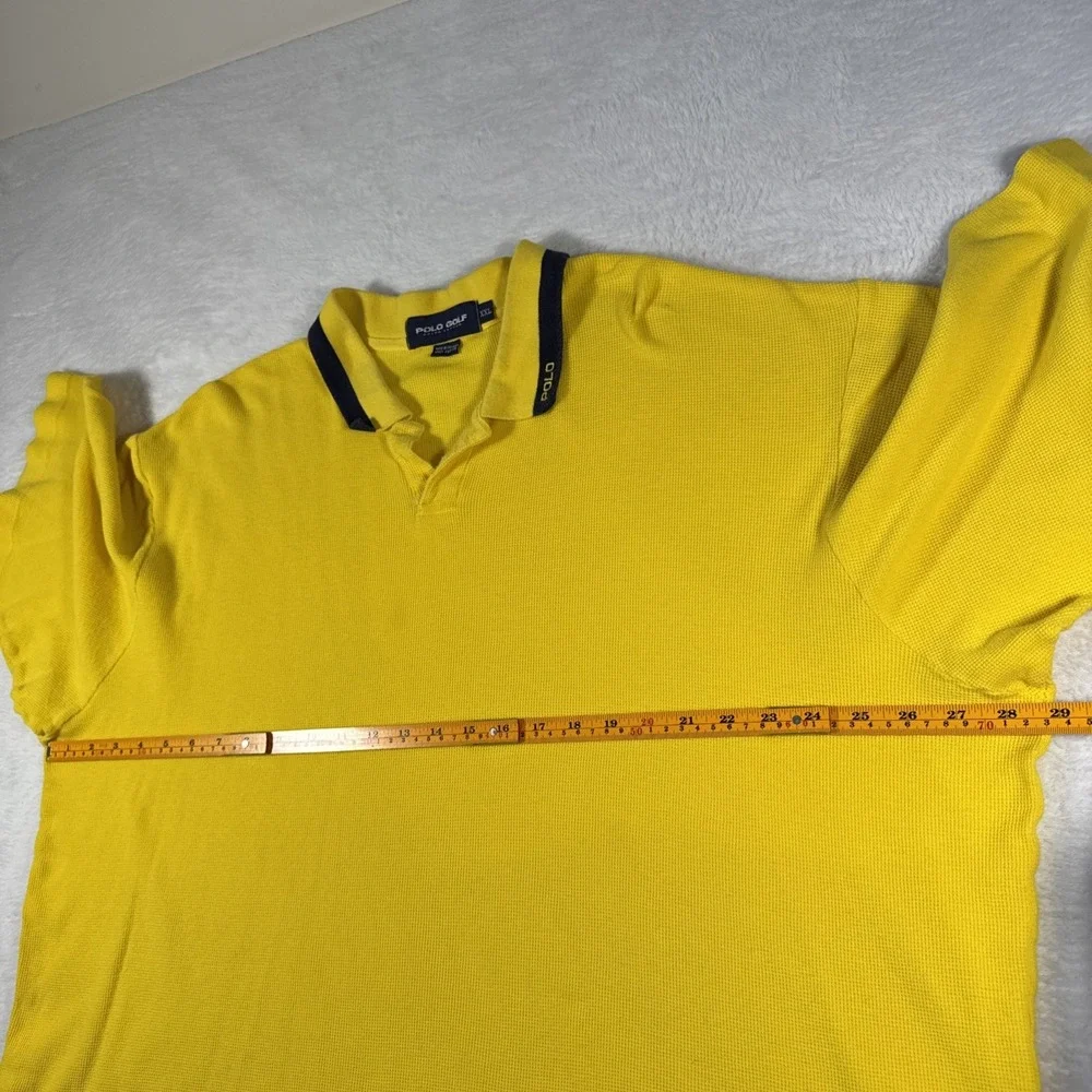 Ralph Lauren Vintage Polo Adult Shirt‎ 2XL Yellow Casual Golf Tennis Preppy Men